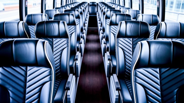 50 passenger charter bus inside rochester