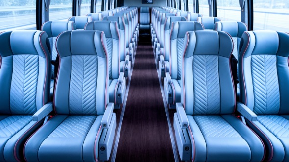 54 passenger charter bus interior des moines