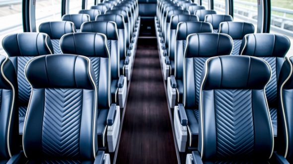 55 passenger charter bus inside des moines