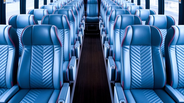 55 passenger charter bus interior des moines