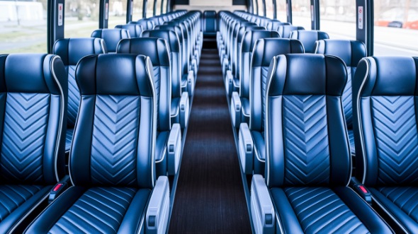 56 passenger charter bus inside des moines