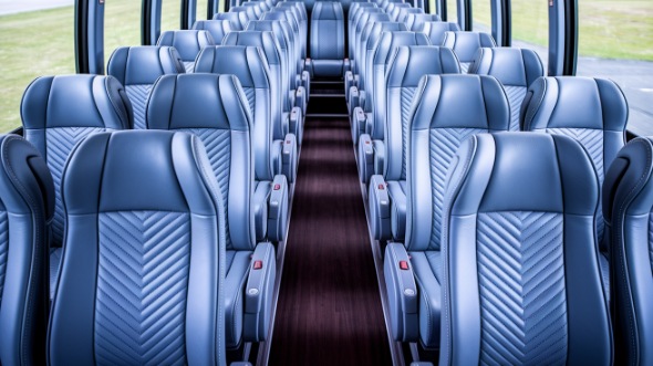 56 passenger charter bus interior des moines
